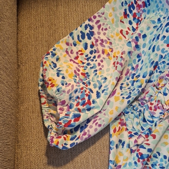 Umgee Flowy Ruffle Patterned Top Sz 1X - Picture 4 of 5